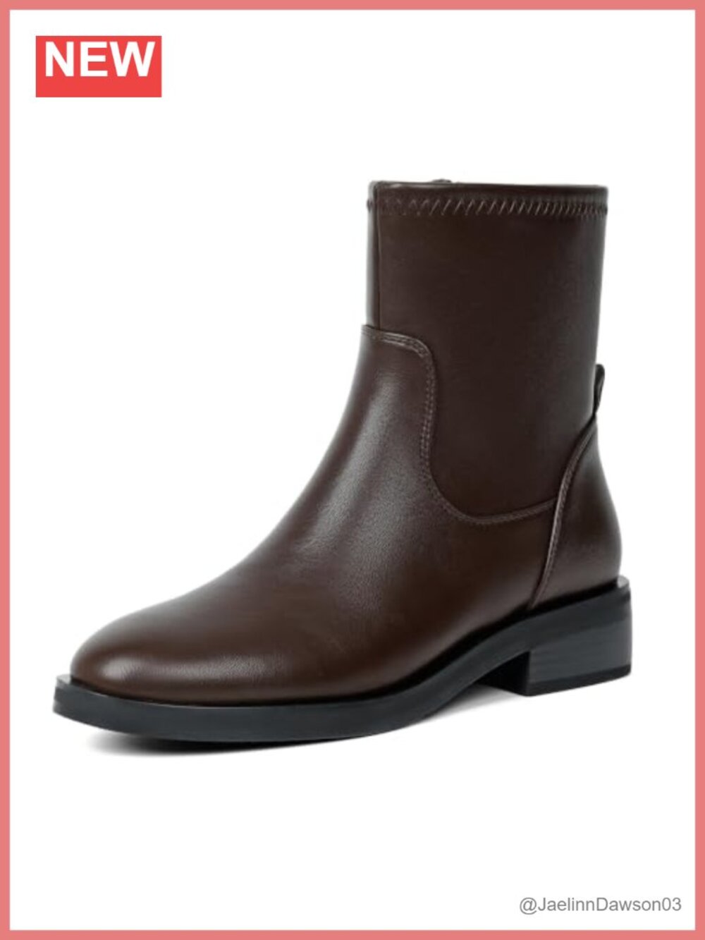 Women's Ankle Boots Faux Leather Round Toe Chunky Heel Booties